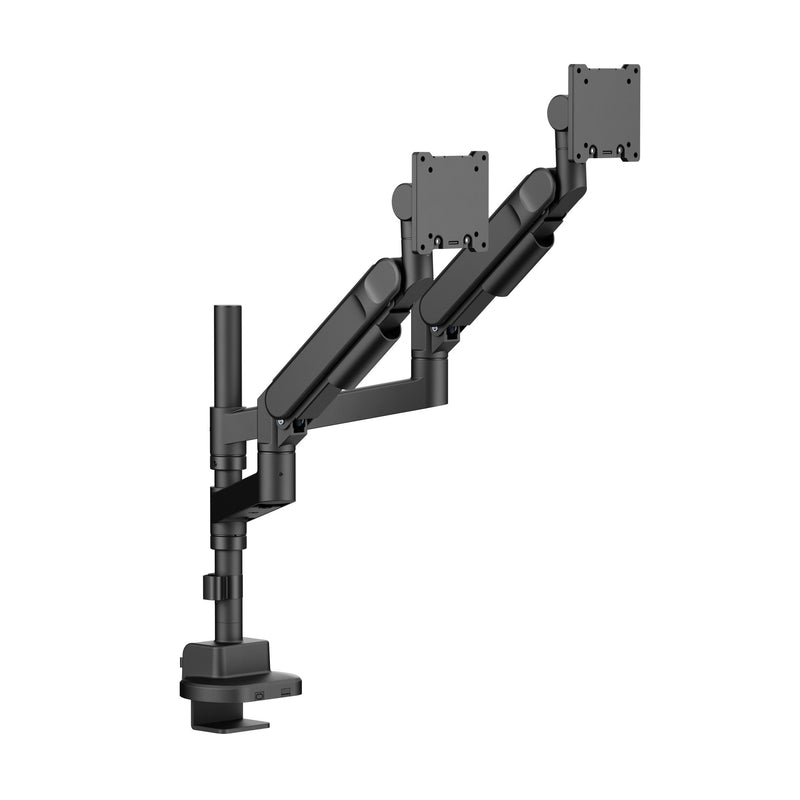 Alberenz® Duebele Heavy Duty Monitoraarm mat Gasfieder (2 Ecranen bis 57 Zoll)