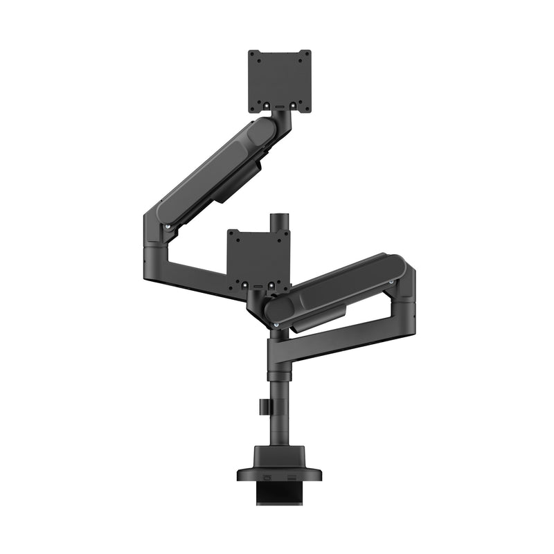 Alberenz® Duebele Heavy Duty Monitoraarm mat Gasfieder (2 Ecranen bis 57 Zoll)