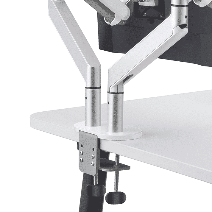 Alberenz® Dubbele Monitorarm Met Gasveer Zilver