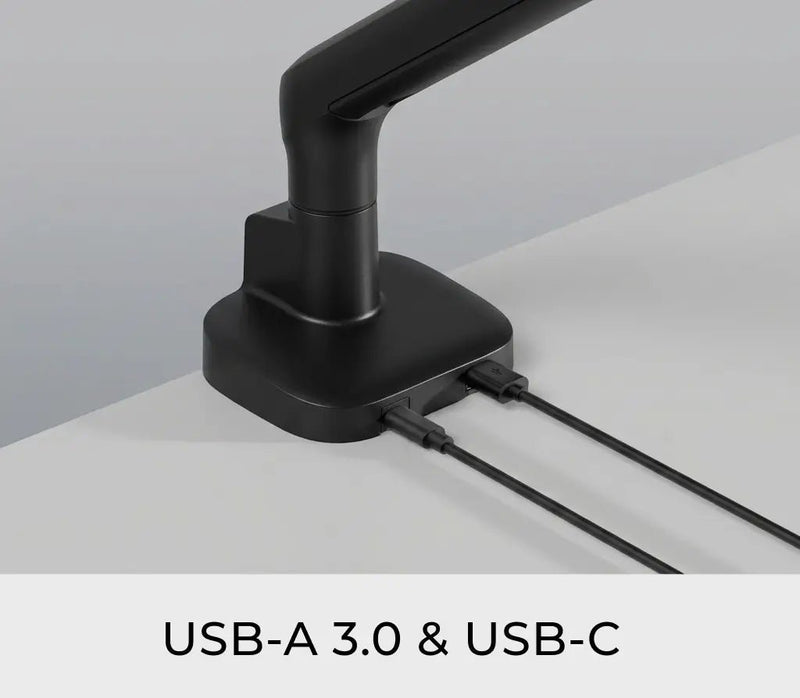 Braccio singolo per monitor Alberenz a molla a gas - Fino a 40 pollici - con USB - Nero