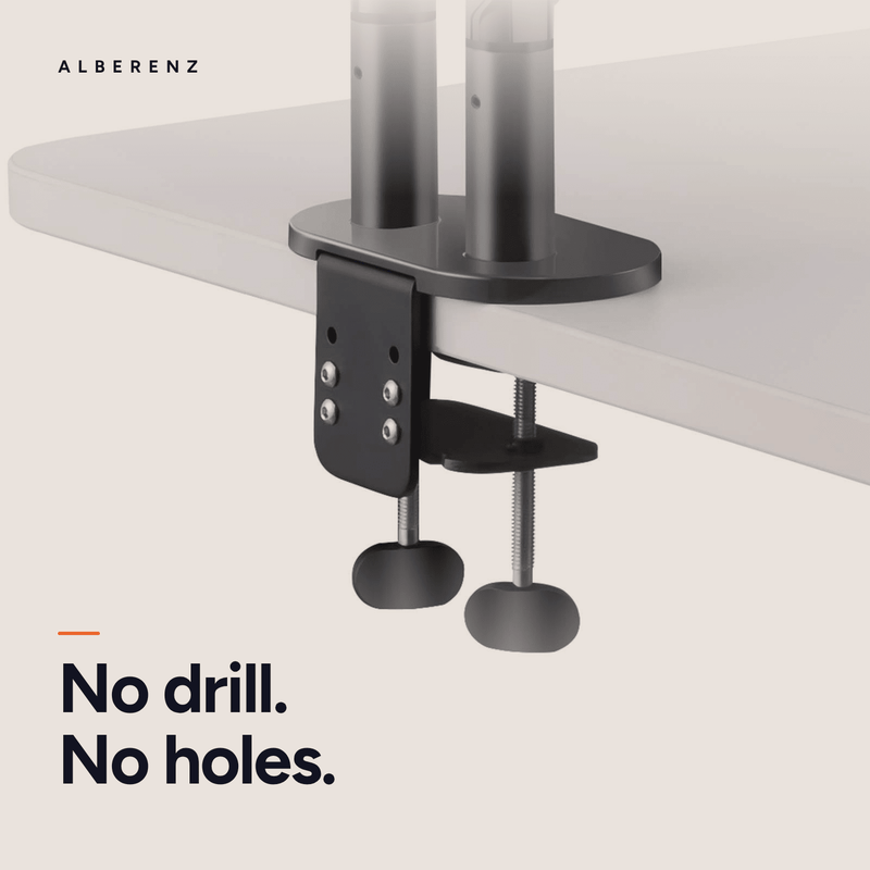 Alberenz® Doppel Monitorarm mit Gasfeder Dunkelgrau
