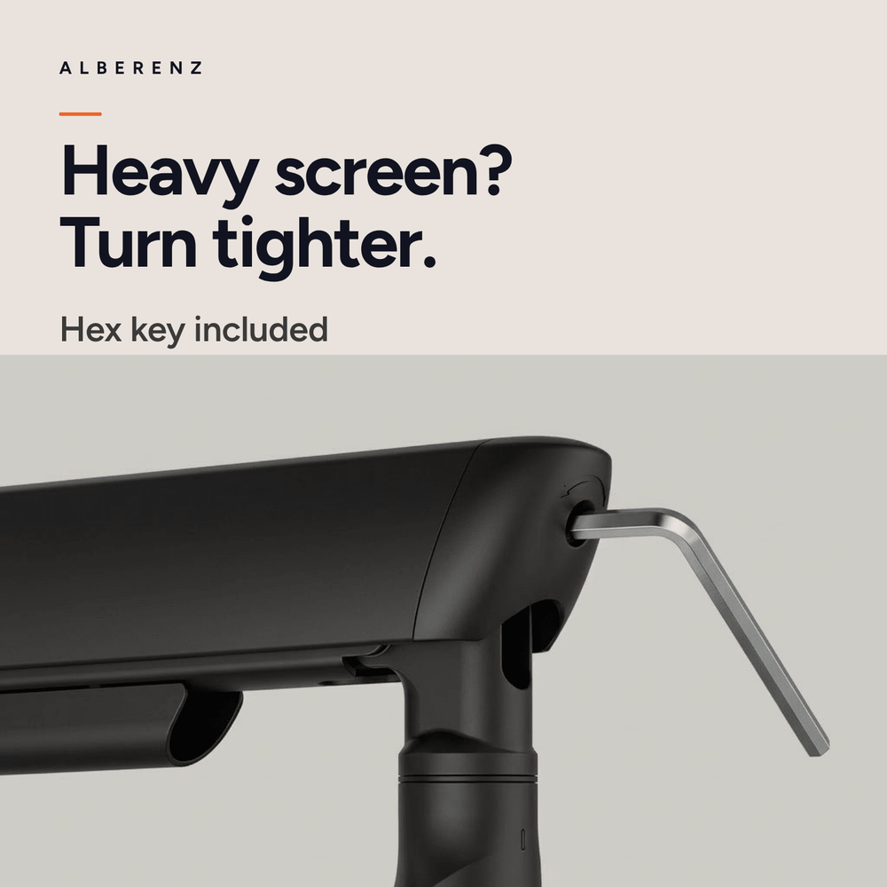 Supporto doppio monitor Alberenz con molla a gas - Fino a 35" - Con USB - Nero