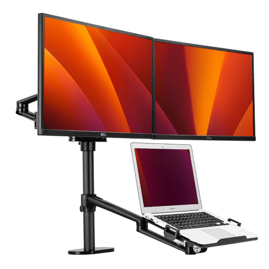 Alberenz dubbele monitorarm met laptop standaard - Alberenz -