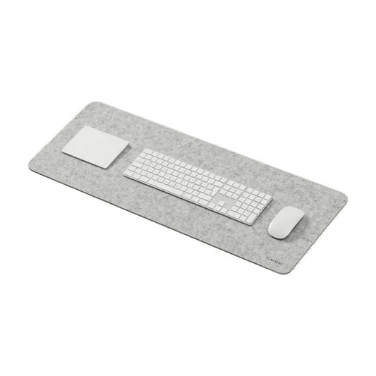 Alberenz felt desk mat 30 x 90 cm, light grey: product view on white