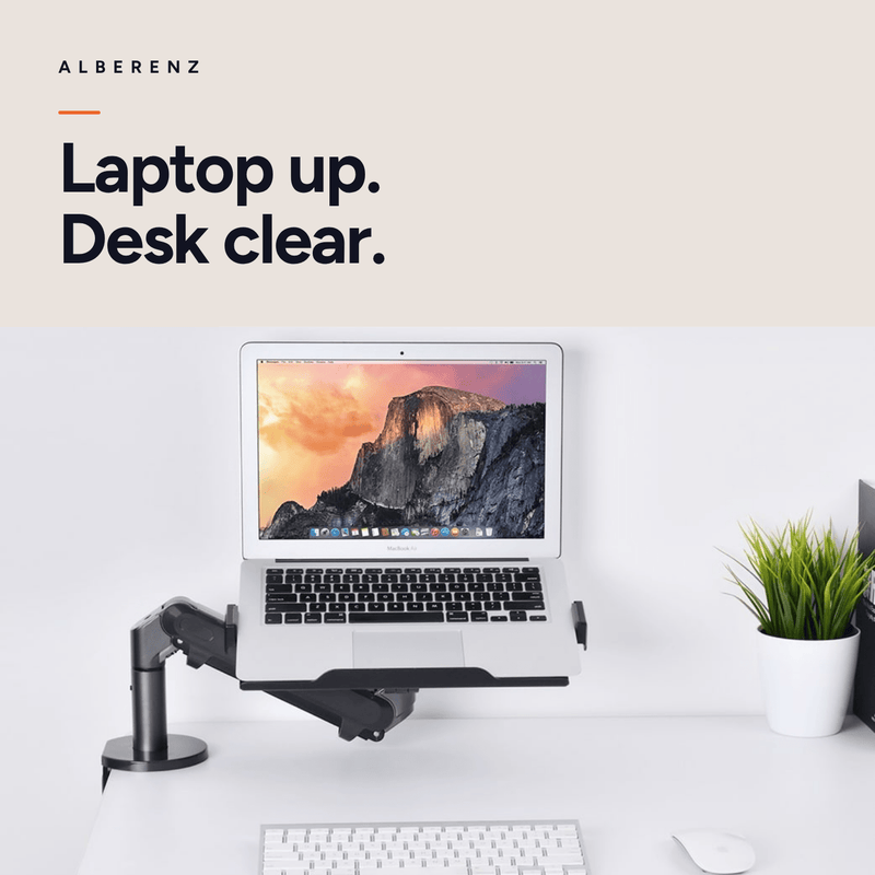 Alberenz® Brazo para Laptop con Resorte de Gas - Gris Oscuro