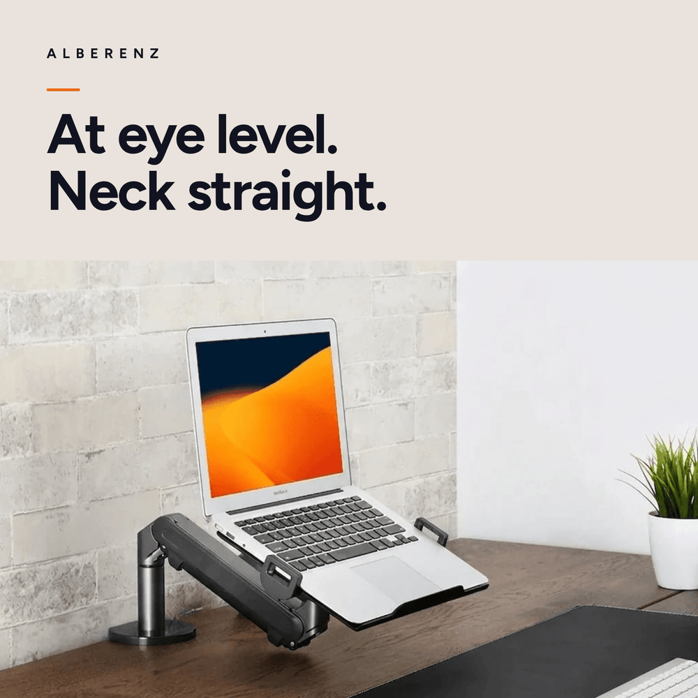 Alberenz® Brazo para Laptop con Resorte de Gas - Gris Oscuro