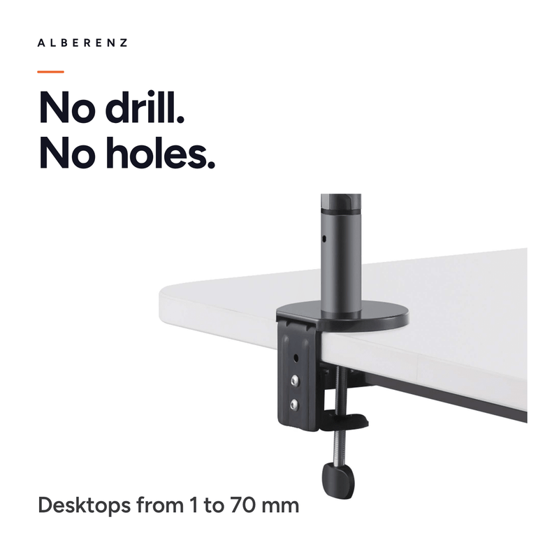 Alberenz® Brazo para Laptop con Resorte de Gas - Gris Oscuro