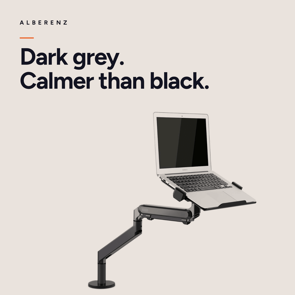 Alberenz® Brazo para Laptop con Resorte de Gas - Gris Oscuro