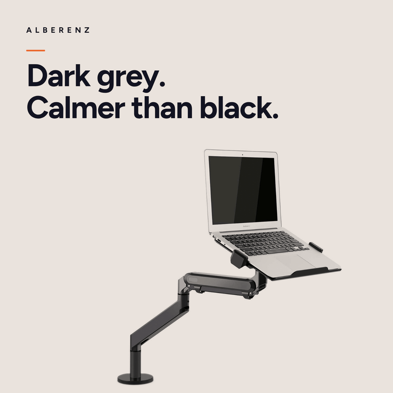 Alberenz® Brazo para Laptop con Resorte de Gas - Gris Oscuro