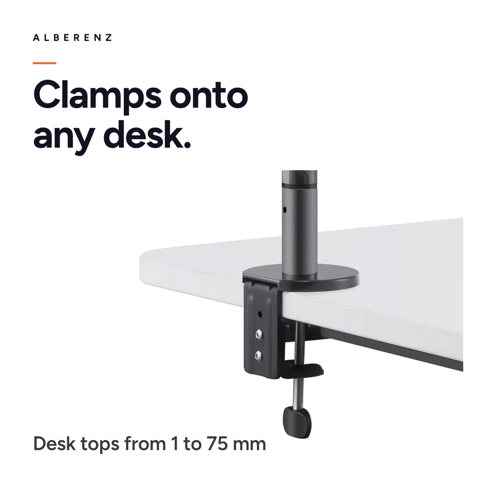 Alberenz® Single Monitor Arm Gas Spring Dark Gray