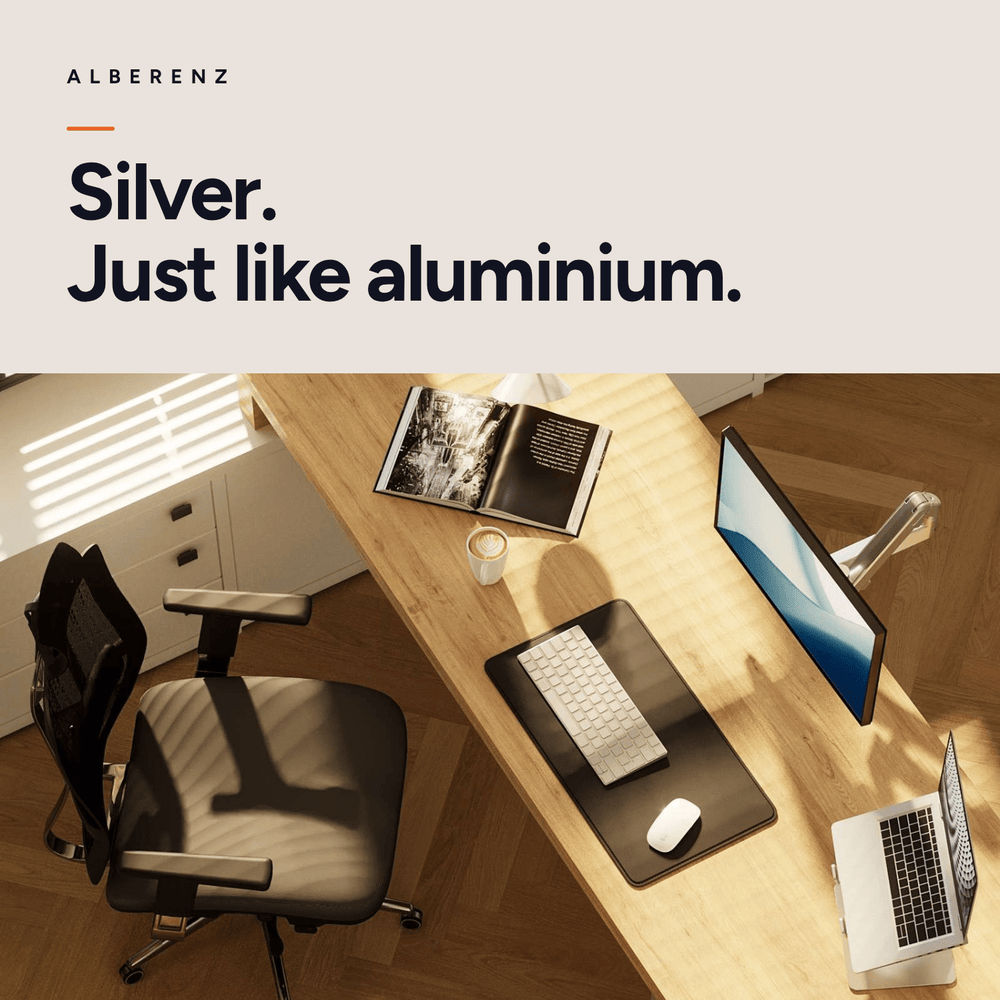 Alberenz® Bras Articulé à Ressort à Gaz pour Moniteur Unique Argent