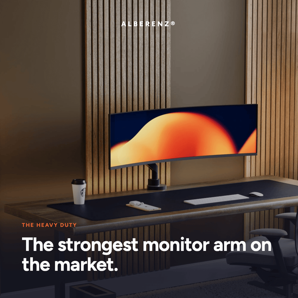 Alberenz® Kraftig gasfjäder monitorfäste (upp till 57 tum)