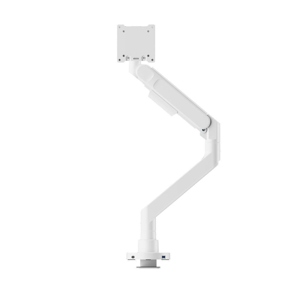 Alberenz® Support d'Écran à Vérin à Gaz Robuste Blanc (jusqu'à 57 pouces)