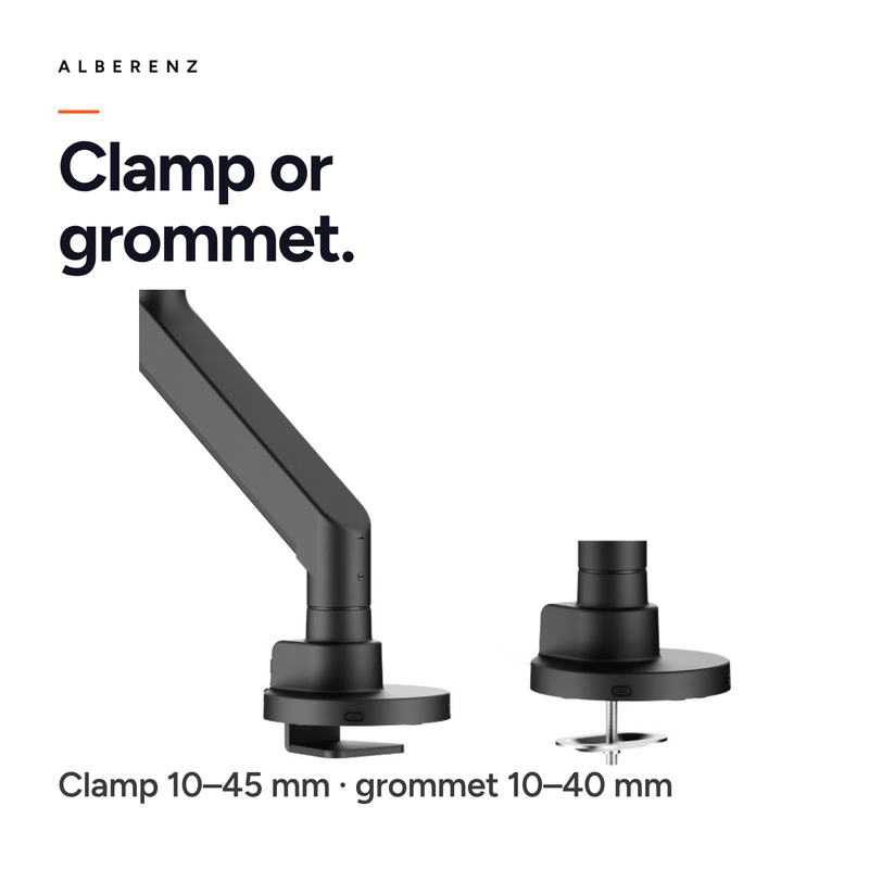 Alberenz® Support d'Écran à Vérin à Gaz Robuste (jusqu'à 57 pouces)