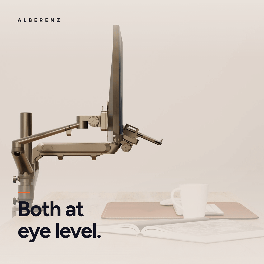 Alberenz® laptop monitor arm with gas spring black