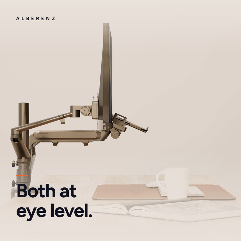 Alberenz® laptop monitor arm with gas spring black
