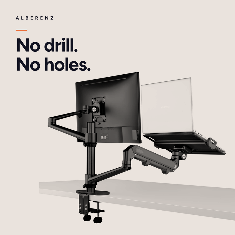 Alberenz® laptop monitor arm with gas spring black
