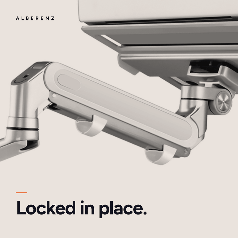 Alberenz® laptop monitorarm met gasveer zilver