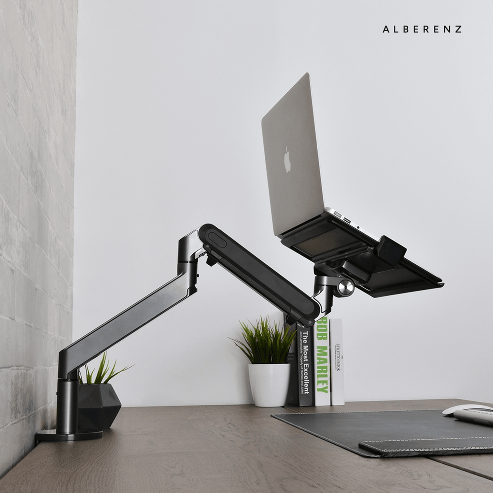 Alberenz® bras pour ordinateur portable à ressort à gaz - gris foncé