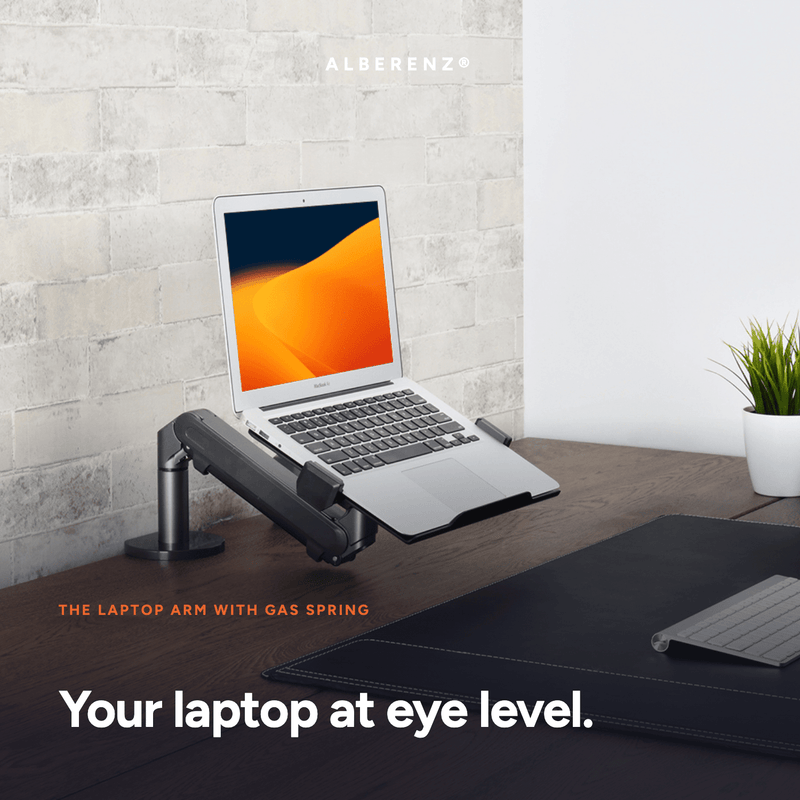 Alberenz® Brazo para Laptop con Resorte de Gas - Gris Oscuro