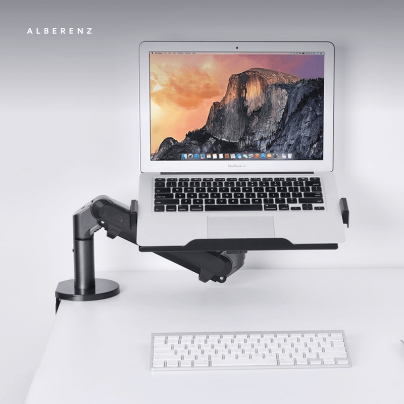 Alberenz® Brazo para Laptop con Resorte de Gas - Gris Oscuro