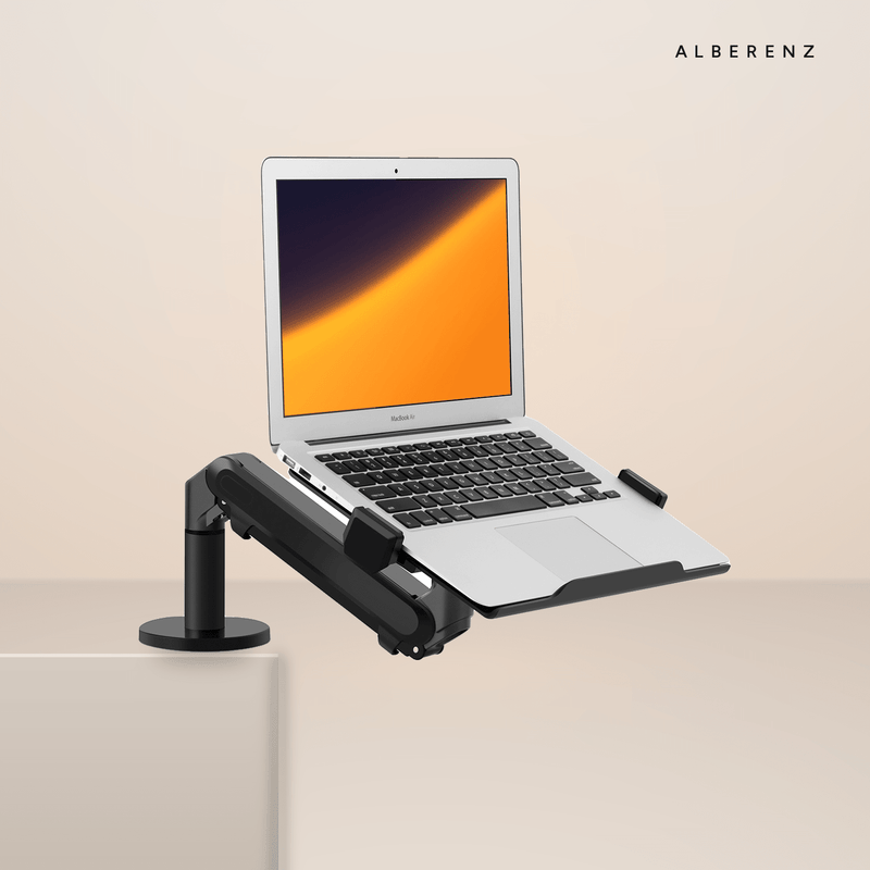 Alberenz® bras pour ordinateur portable à ressort à gaz - gris foncé