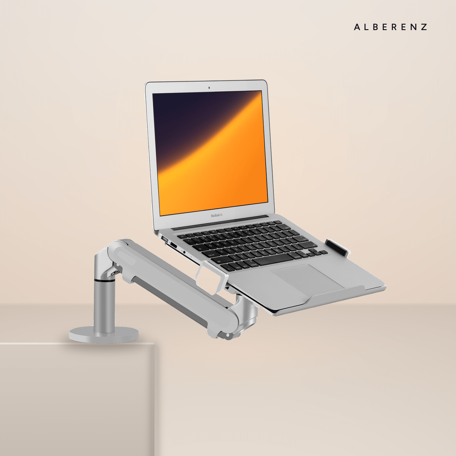 Alberenz® Laptop Arm Gas Spring Silver - Alberenz - Monitor mount