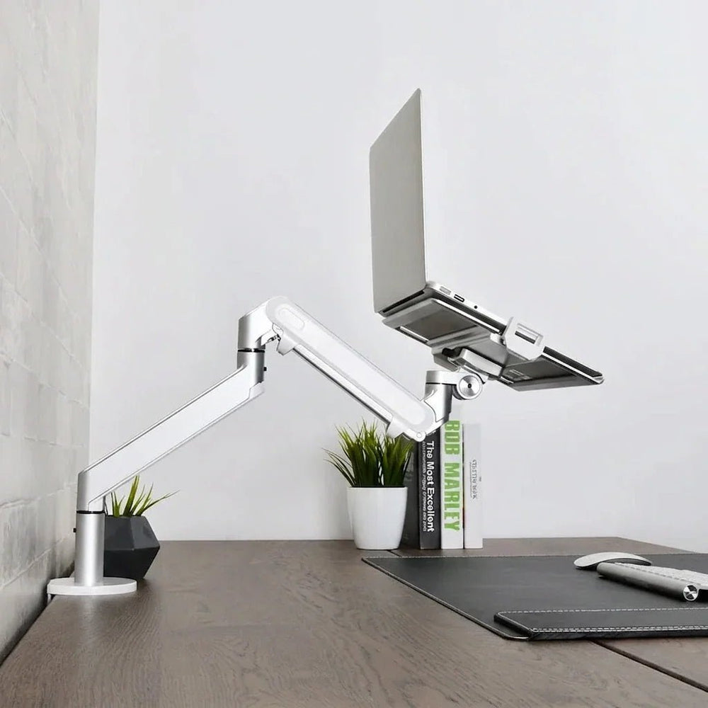 Alberenz® Ramię do laptopa z gazową sprężyną, srebrne