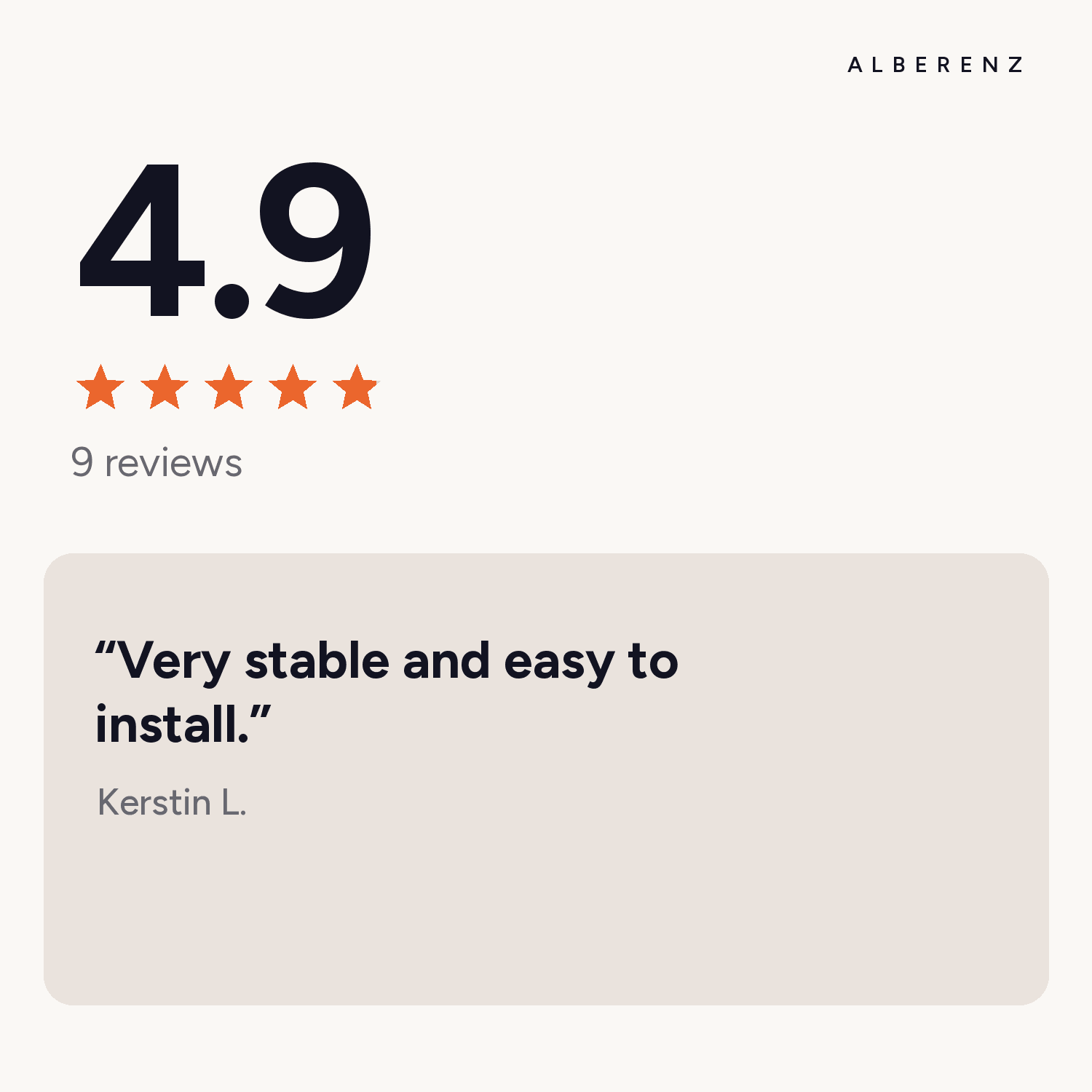 Alberenz gas spring laptop arm, silver: customer rating 4.9 out of 5, 9 reviews
