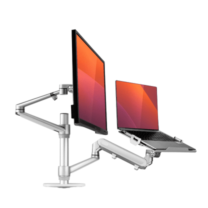 Alberenz laptop monitor arm with gas spring silver - Alberenz -