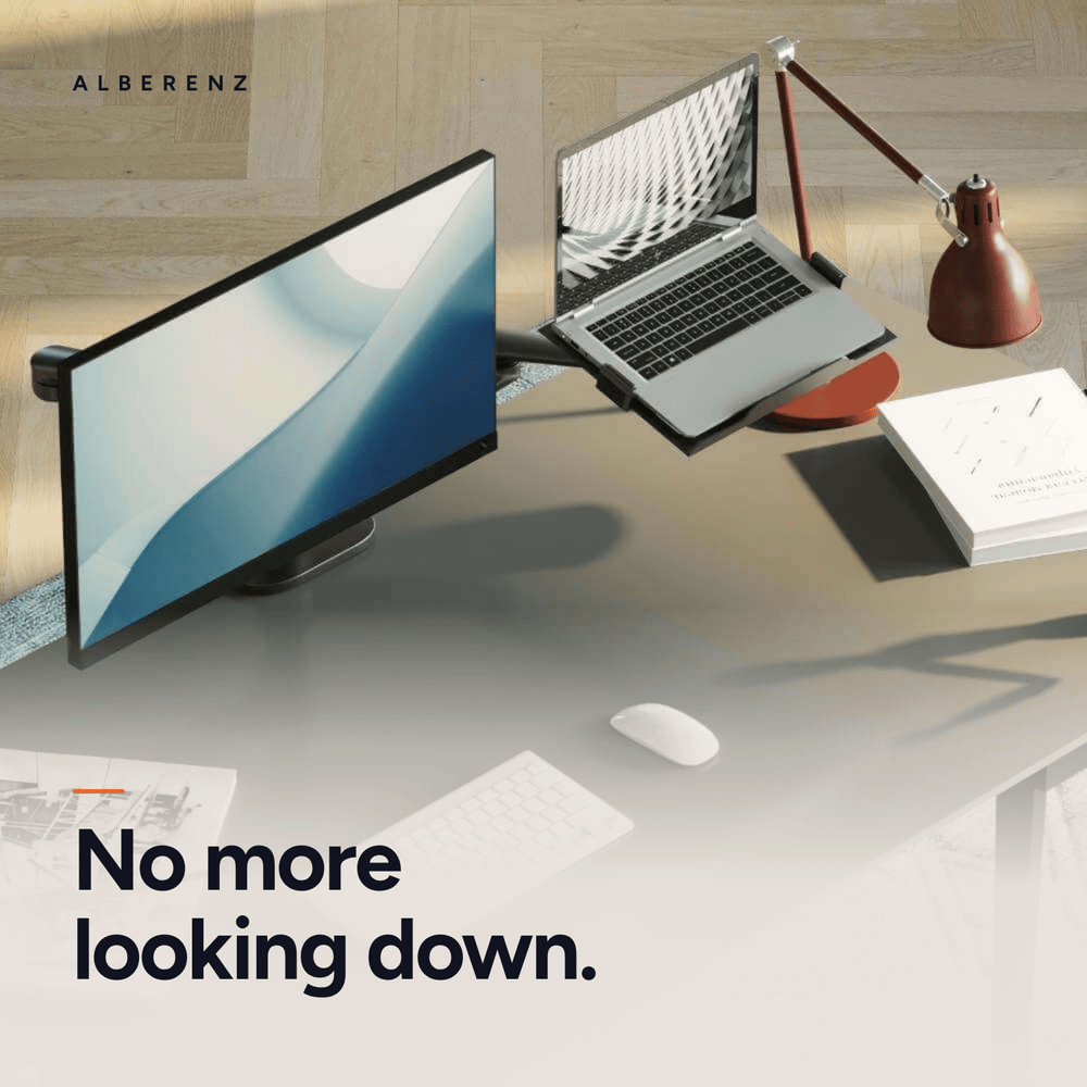 Alberenz® Bras pour moniteur d'ordinateur portable noir