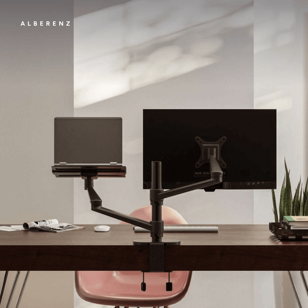 Alberenz® Bras pour moniteur d'ordinateur portable noir