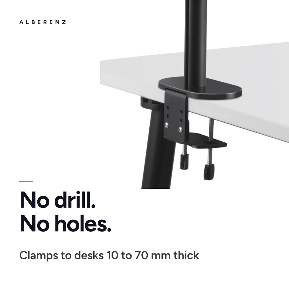 Alberenz® Bras pour moniteur d'ordinateur portable noir