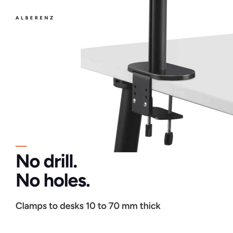 Alberenz® Bras pour moniteur d'ordinateur portable noir
