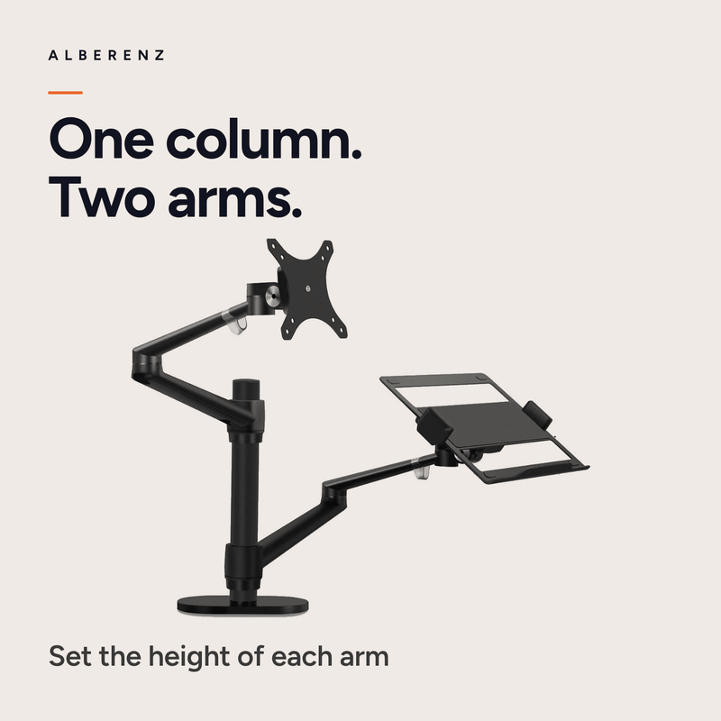 Alberenz® Bras pour moniteur d'ordinateur portable noir