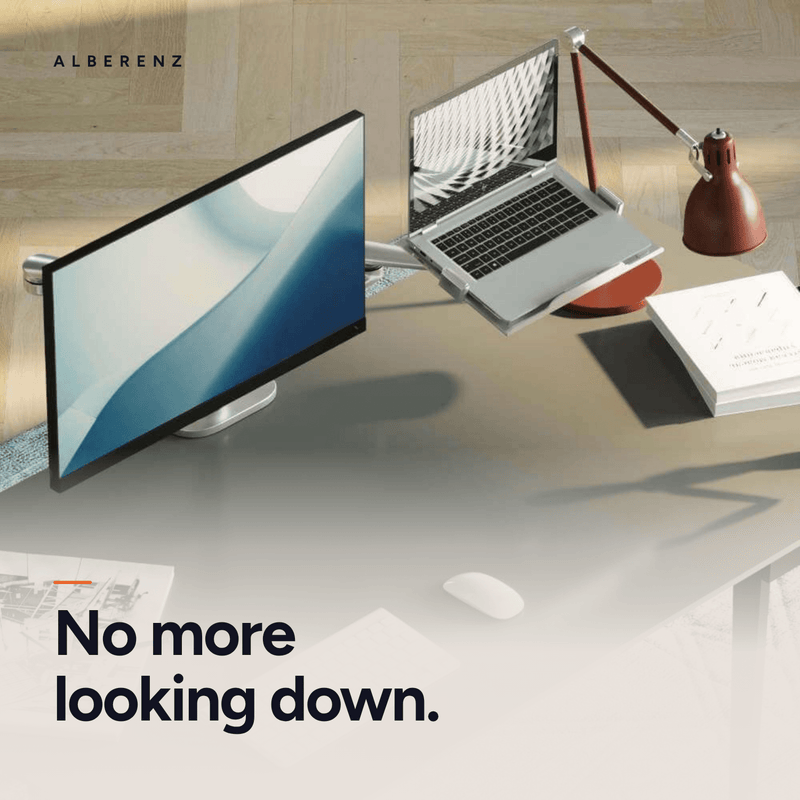 Alberenz® Brazo para portátil y monitor, plateado