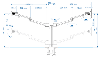 Alberenz® Monitor Mount for 2 Screens Black - Alberenz - 