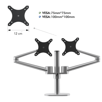 Alberenz Monitor Mount for 2 Screens Silver - Alberenz - 