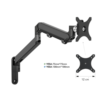 Alberenz® Monitor Mount Wall Gas spring Black - Alberenz - 