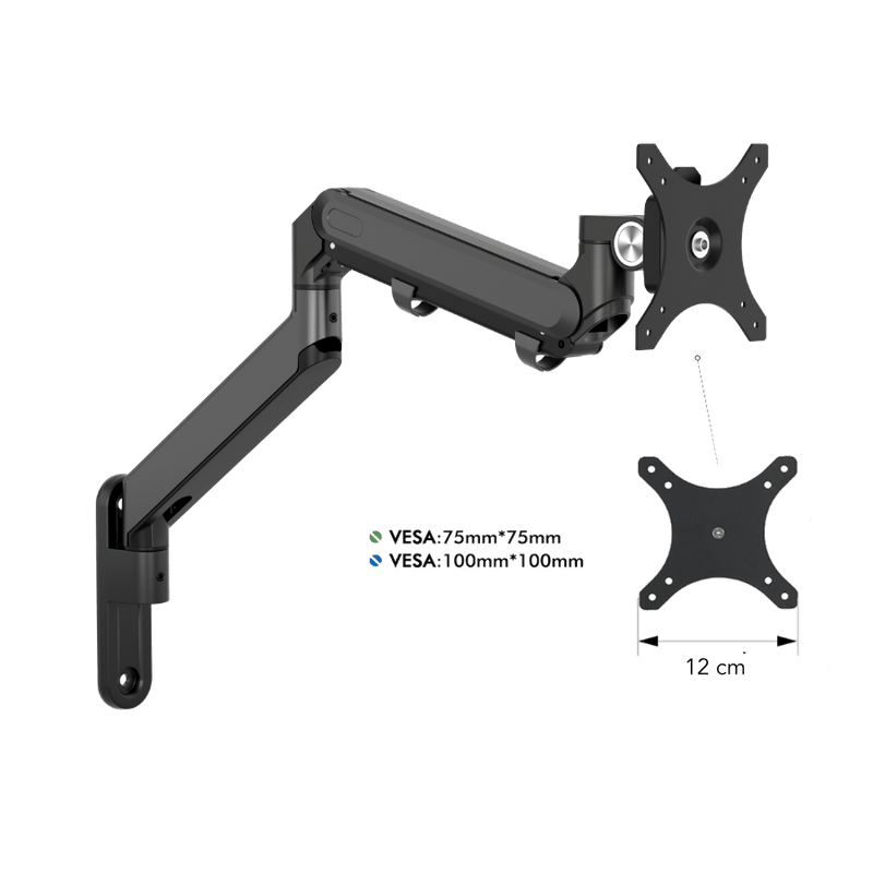Alberenz® Monitorbeugel Wand Gasveer Donkergrijs
