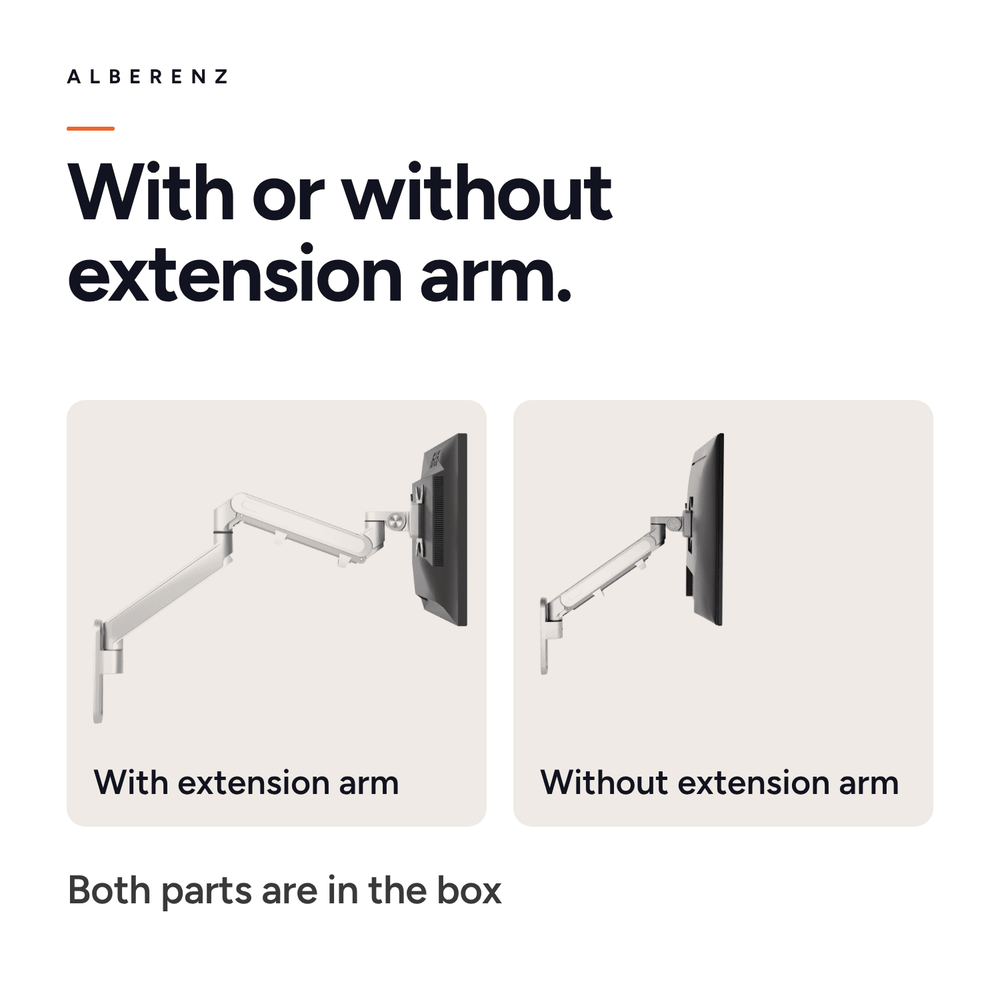 Alberenz® Monitor Mount Wall Gas spring Silver