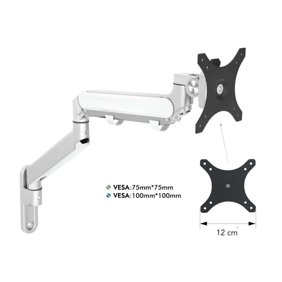 Alberenz® Monitorbeugel Wand Gasveer Zilver
