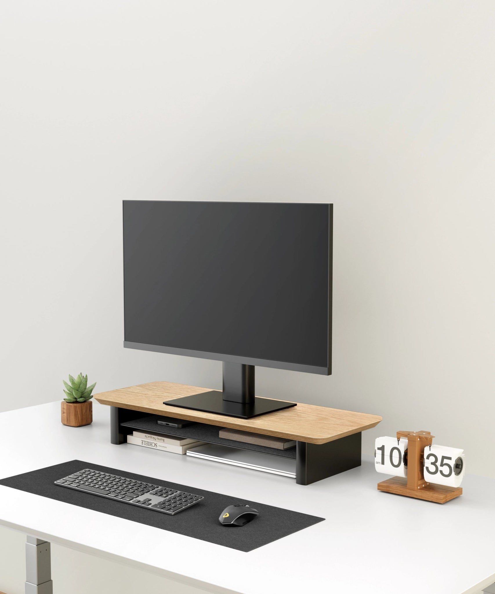 Alberenz® Oak Wooden Monitor Riser - 1 Monitor - Alberenz - Monitor riser