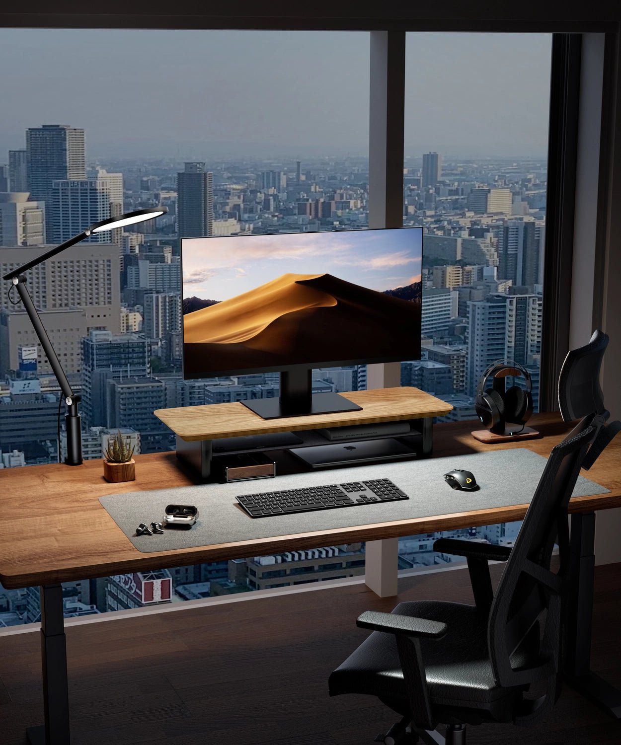 Alberenz® Oak Wooden Monitor Riser - 1 Monitor - Alberenz - Monitor riser