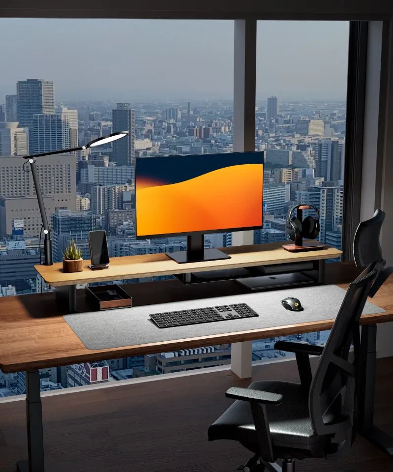 Alberenz® Oak Wooden Monitor Riser - 2 Monitors - Alberenz - Monitor riser