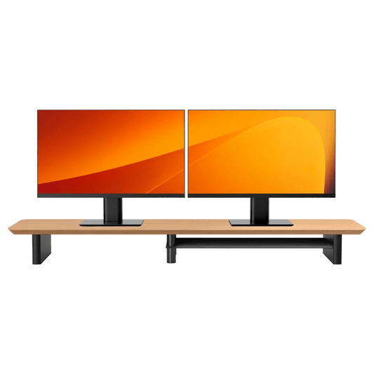 Alberenz® Oak Wooden Monitor Riser - 2 Monitors - Alberenz - Monitor riser