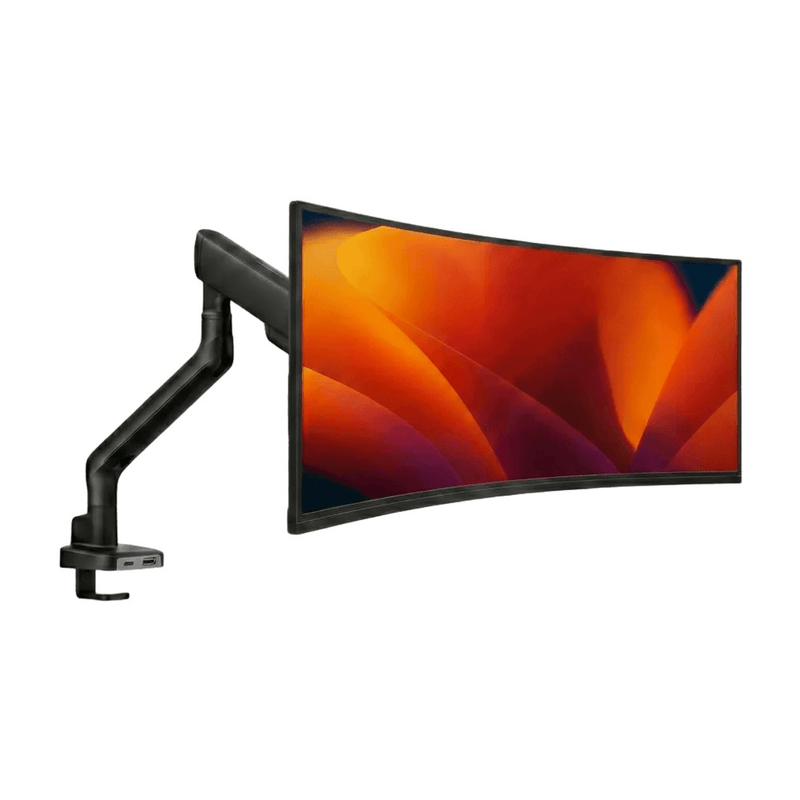 Alberenz® Enkele Monitorarm - Tot 40 inch - met USB-C & USB-A - Zwart