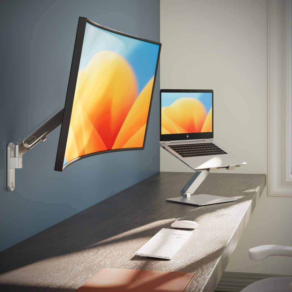 Alberenz® Monitorbeugel Wand Gasveer Zilver