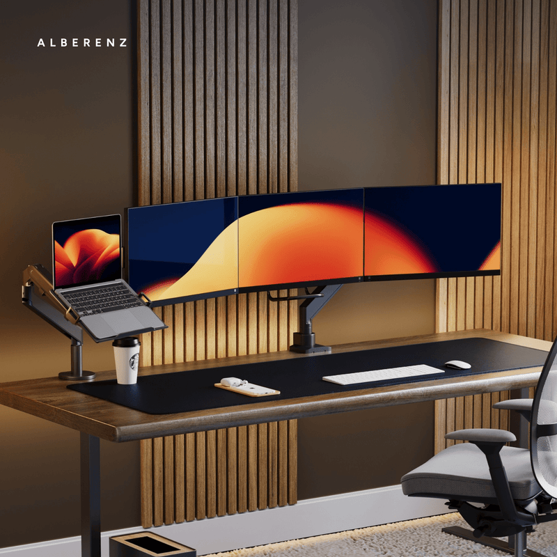 Uchwyt do monitorów Alberenz® na 3 ekrany