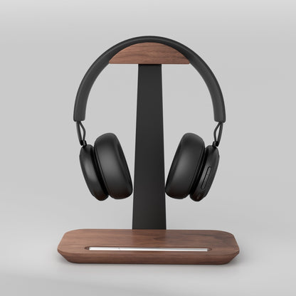 Alberenz® Walnut Headphone Stand with Pen Holder – Stylish Organization for Your Workspace - Alberenz - 